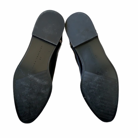 Zara Black Flat Cutout Studded Ankle Boots - Picture 7 of 7